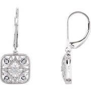 Sterling Silver 1/10 CTW Natural Diamond Filigree Earrings