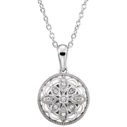 Sterling Silver .05 CTW Natural Diamond 18' Necklace