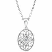 Sterling Silver .03 CT Natural Diamond 18' Necklace