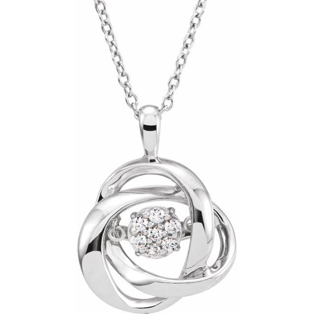 Sterling Silver 1/10 Ctw Natural Mystara Diamonds® 18' Necklace