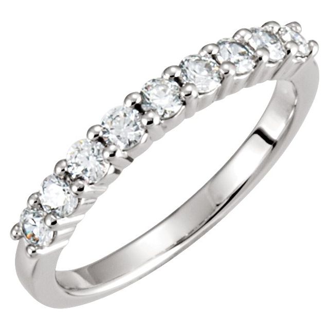 14k White 1/2 Ctw Lab-grown Diamond Anniversary Band