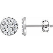 14k White 1/3 Ctw Natural Diamond Cluster Earrings