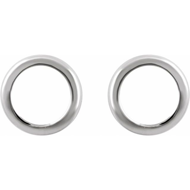 14k White Circle Earrings