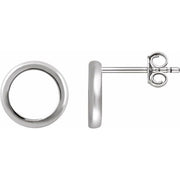 14k White Circle Earrings