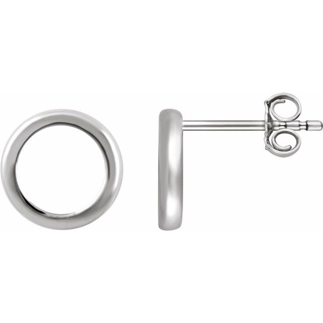 14k White Circle Earrings