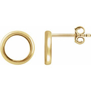 14k Yellow Circle Earrings