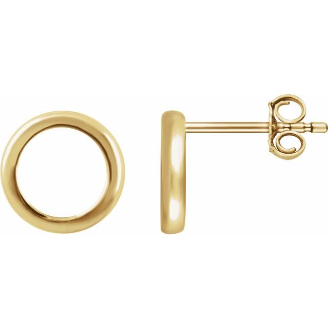 14k Yellow Circle Earrings