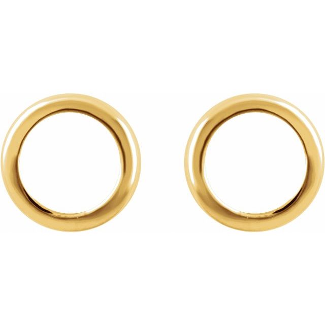 14k Yellow Circle Earrings