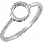 14k White 8 Mm Circle Ring