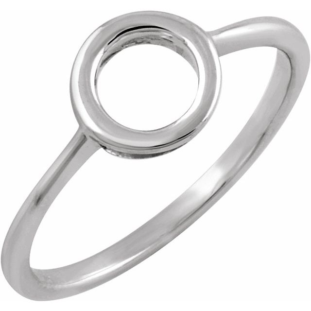 14k White 8 Mm Circle Ring