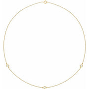 14k Yellow 1/3 Ctw Natural Diamond 3-station 18' Necklace