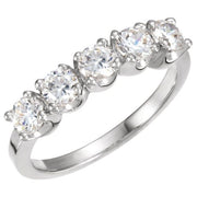 14k White 1 Ctw Natural Diamond Anniversary Band