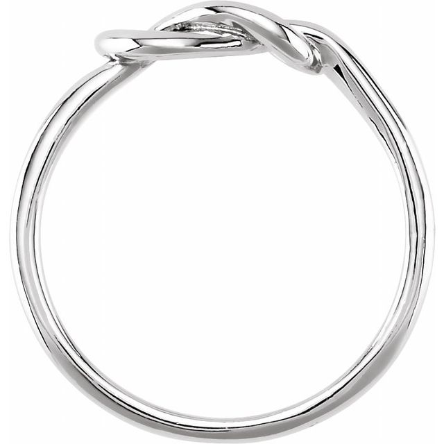 14K White 6 mm Knot Ring