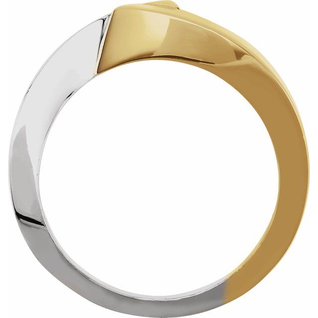 14K Yellow/White Bypass Ring