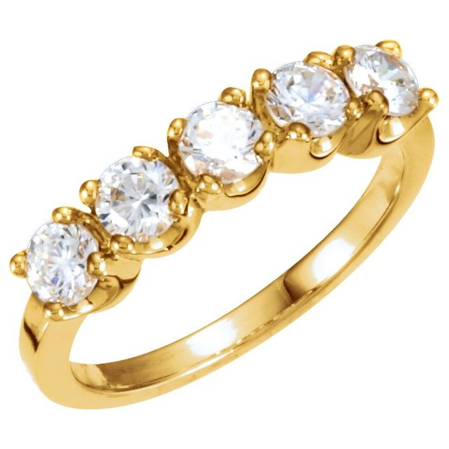 14k Yellow 1 Ctw Natural Diamond Anniversary Band