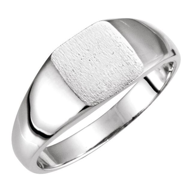 Sterling Silver 11 Mm Square Signet Ring