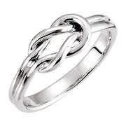 14K White 6 mm Knot Ring