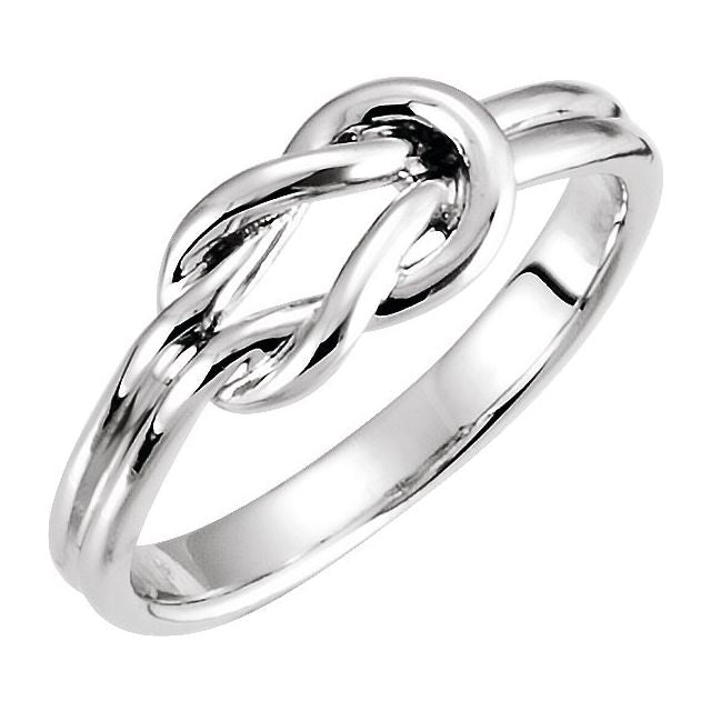 14K White 6 mm Knot Ring