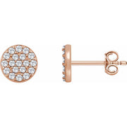 14k Rose 1/3 Ctw Natural Diamond Cluster Earrings