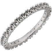 14K White 7/8 CTW Natural Diamond Eternity Band Size 7