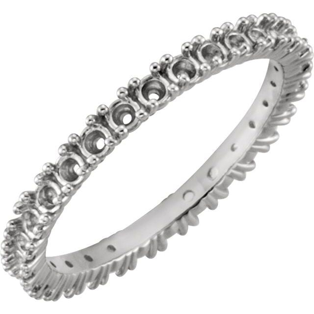 14K White 7/8 CTW Natural Diamond Eternity Band Size 7