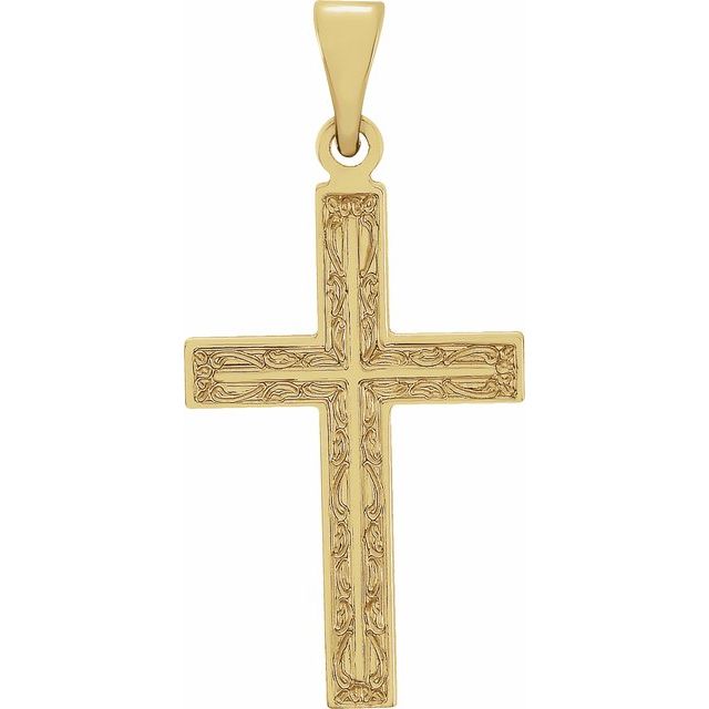 14K Yellow 18x12 mm Cross Pendant
