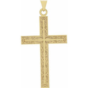 14k Yellow 39x35 Mm Cross Pendant