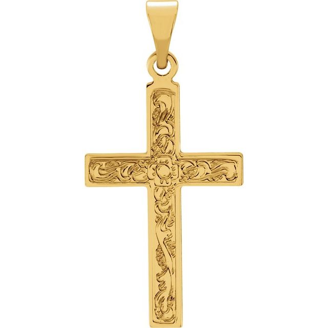 14k Yellow 18x12 Mm Cross Pendant