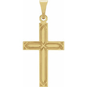 14K Yellow Cross Pendant