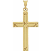 14K Yellow Cross Pendant