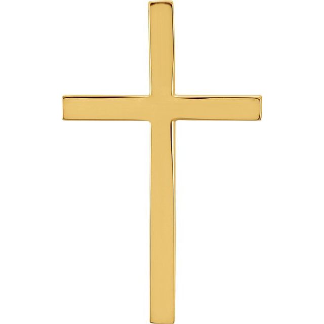 18K Yellow 25.7x15.7 mm Cross Pendant