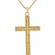 14k Yellow 28x18 Mm Cross 18' Necklace