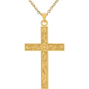 14k Yellow 28x18 Mm Cross 18' Necklace