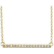 14k Yellow 1/6 Ctw Natural Diamond Bar 16-18' Necklace