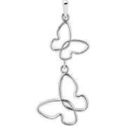 14K White Butterfly Pendant