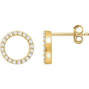 14k Yellow 1/5 Ctw Natural Diamond Circle Earrings