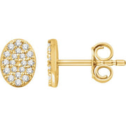 14k Yellow 1/6 Ctw Natural Diamond Cluster Earrings