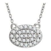 14k White 1/5 Ctw Natural Diamond Cluster 16-18' Necklace