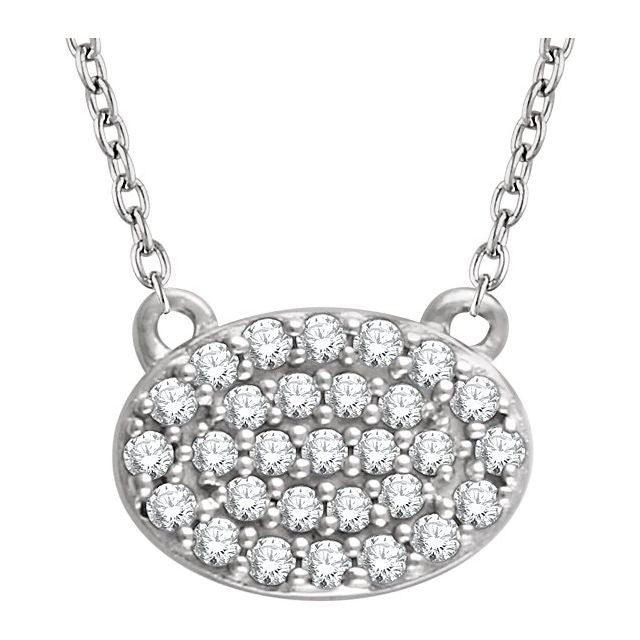 14k White 1/5 Ctw Natural Diamond Cluster 16-18' Necklace
