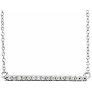 14k White 1/6 Ctw Natural Diamond Bar 16-18' Necklace