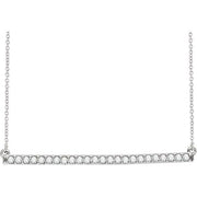 14k White 1/3 Ctw Natural Diamond Bar 16-18' Necklace