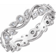 14K White 1/4 CTW Natural Diamond Eternity Band Size 7