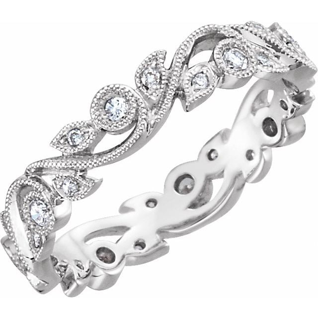 14K White 1/4 CTW Natural Diamond Eternity Band Size 7