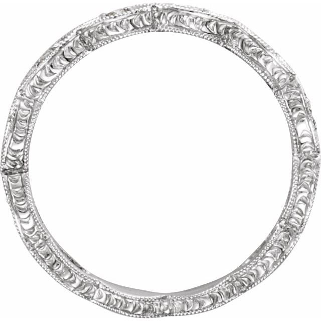 14k White 1/8 Ctw Natural Diamond Anniversary Band Size 6.5