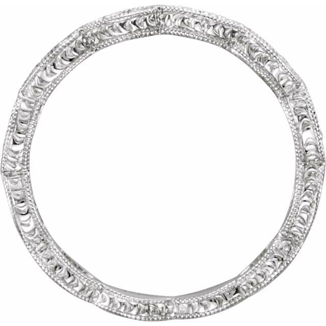 14K White  Natural Blue Sapphire Anniversary Band Size 7