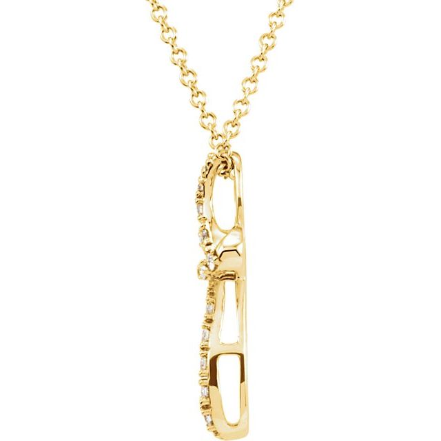 14k Yellow 1/10 Ctw Natural Diamond Cross 18' Necklace