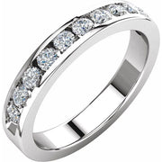 14k White 1/2 Ctw Natural Diamond Anniversary Band