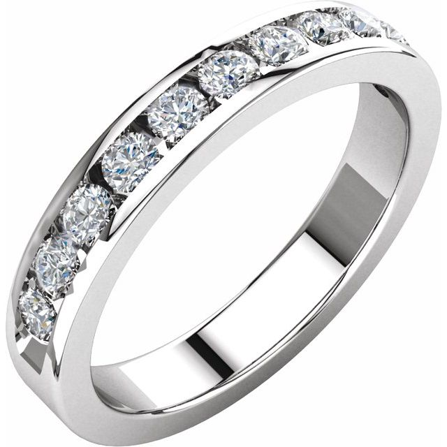 14k White 1/2 Ctw Natural Diamond Anniversary Band