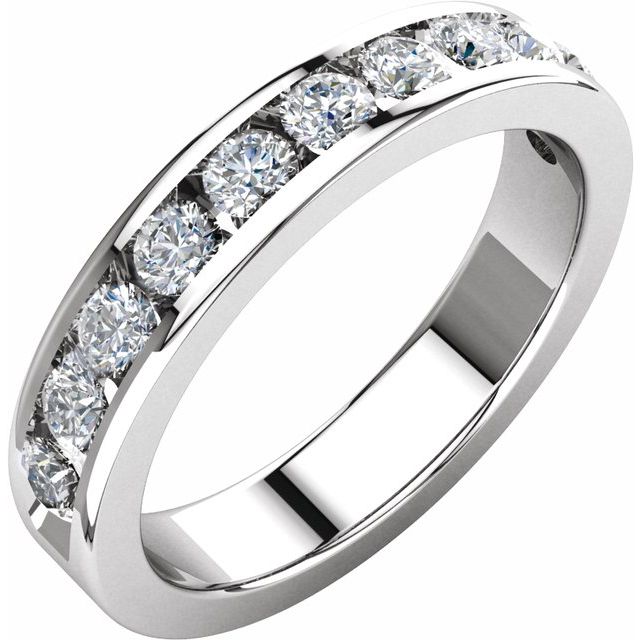 14K White 3/4 CTW Natural Diamond Anniversary Band