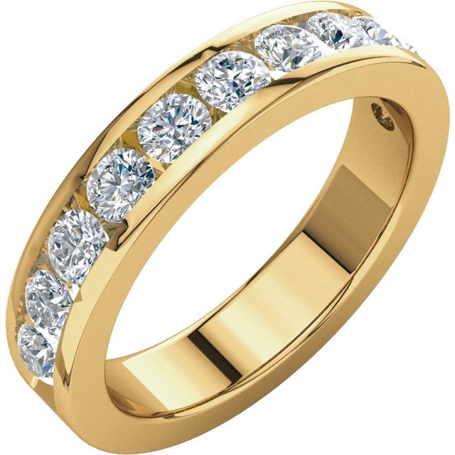 14K Yellow 1 CTW Natural Diamond Anniversary Band